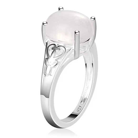 NWT Kuisa Rainbow Moonstone Solitaire Ring in Sterling Silver 3.10 ctw - Picture 3 of 5